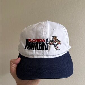 NHL Florida Panthers White and Navy Snapback Hat